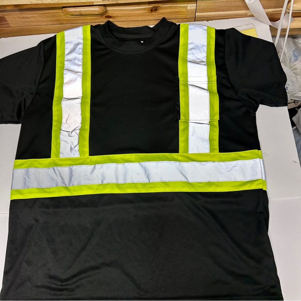 Black‎ and Silver Short Sleeve Safety Tee XL